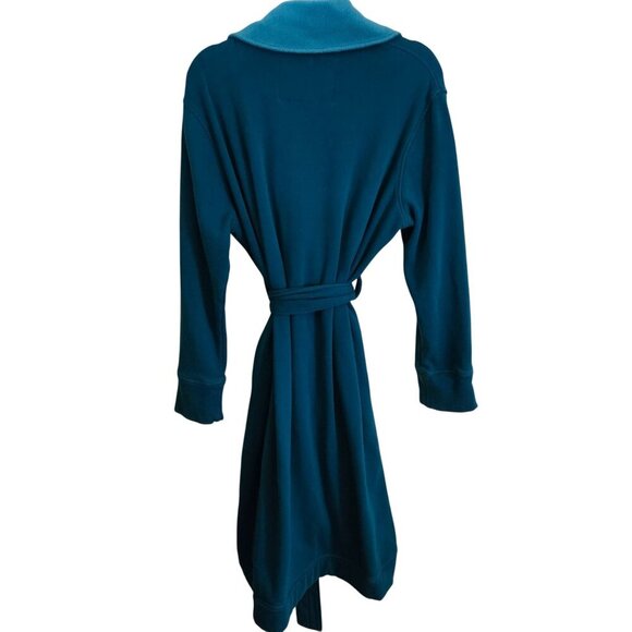 UGG Duffield Plush Soft Fleece Robe Teal Cotton Blend Wrap Pocket Robe Size XL - Picture 2 of 7